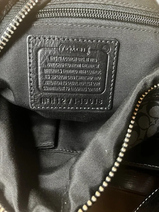 Coach Legacy 19918 Black Blue Signature Stripe Jaguard Hobo Shoulder Bag - Picture 7 of 7